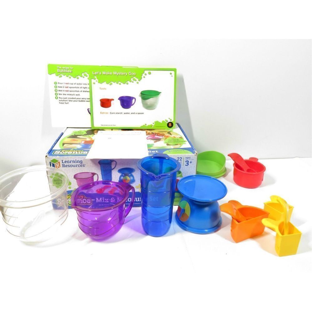 Learning Resources Primary Science Mix & Measure Set 22pc 10 Activity Cards New - Picture 2 of 6